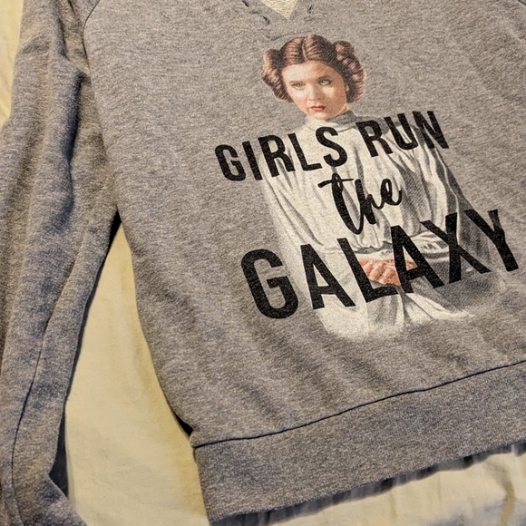 Star wars long sleeve sweatshirt v neck girls run galaxy girl power fandom nerd - Picture 5 of 7